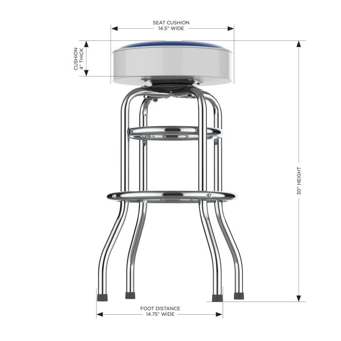 Tampa Bay Lightning Chrome Bar Stool - Image 4