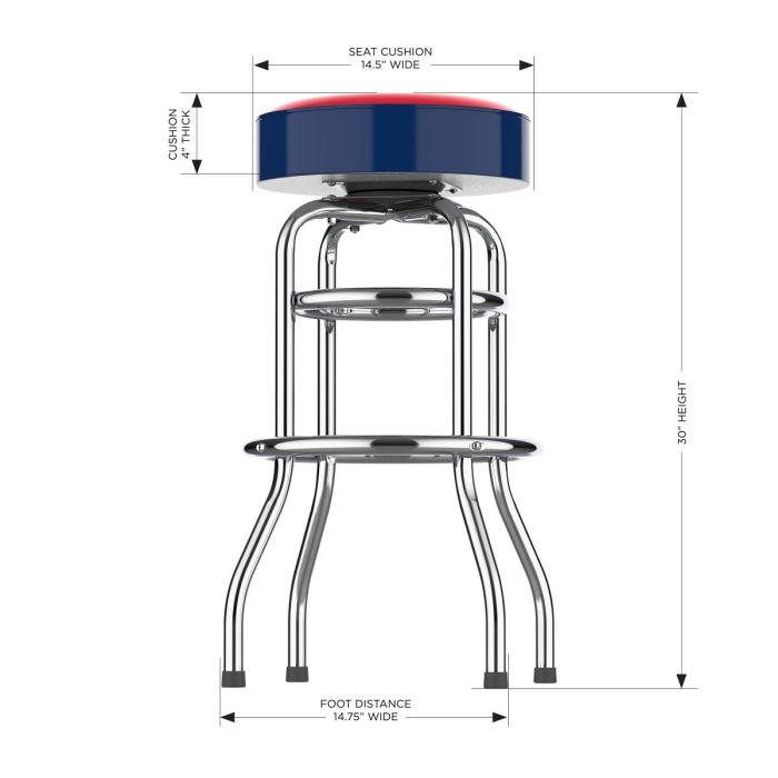 Washington Capitals Chrome Bar Stool - Image 4