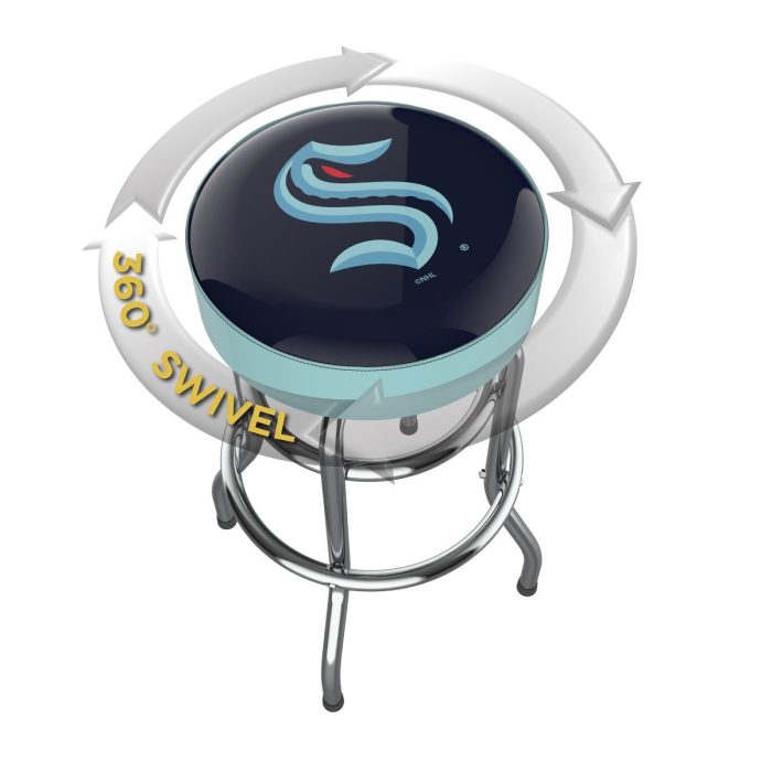 Seattle Kraken Chrome Bar Stool - Image 3