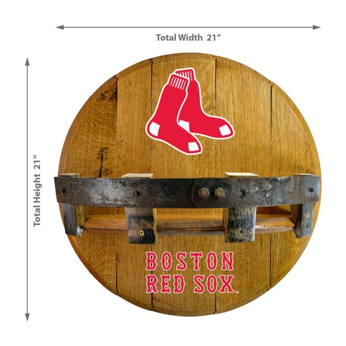 Boston Red Sox Oak Bar Shelf - Image 3