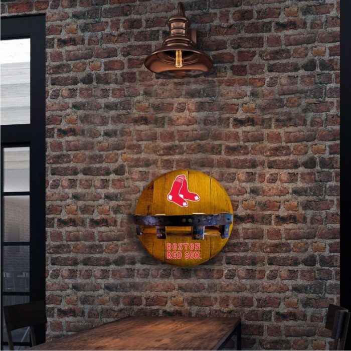 Boston Red Sox Oak Bar Shelf - Image 4
