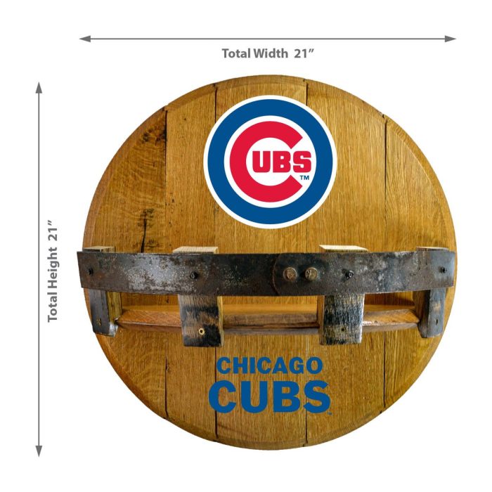 Chicago Cubs Oak Bar Shelf - Image 3