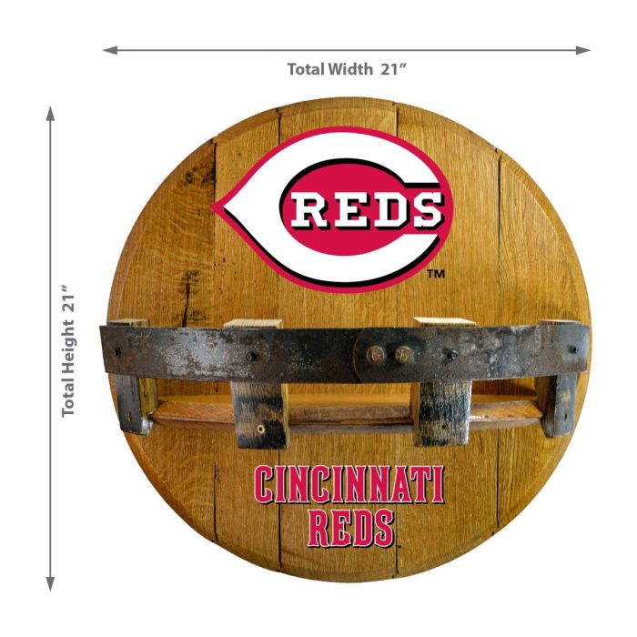 Cincinnati Reds Oak Bar Shelf - Image 3