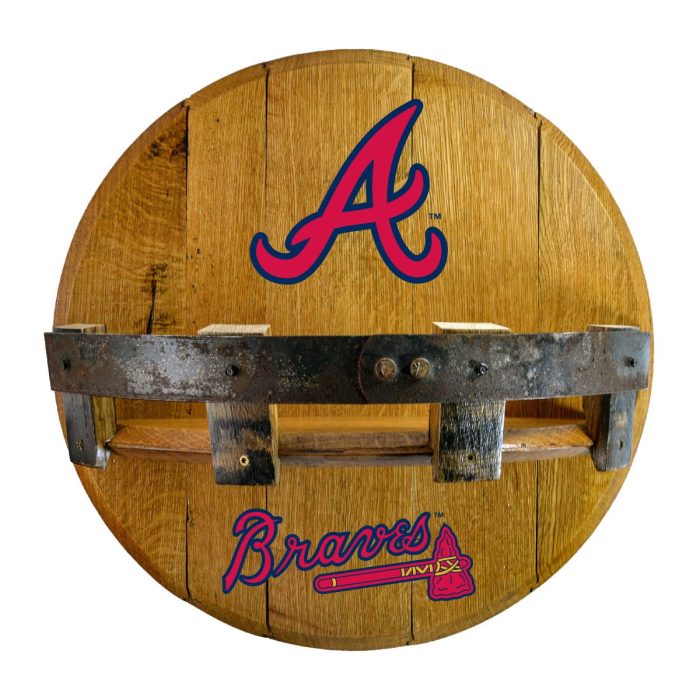 Atlanta Braves Oak Bar Shelf - Image 4
