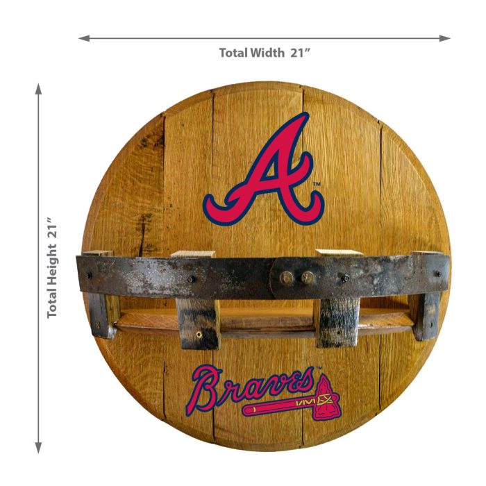 Atlanta Braves Oak Bar Shelf - Image 3