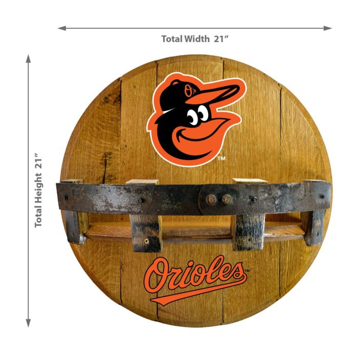 Baltimore Orioles Oak Bar Shelf - Image 3