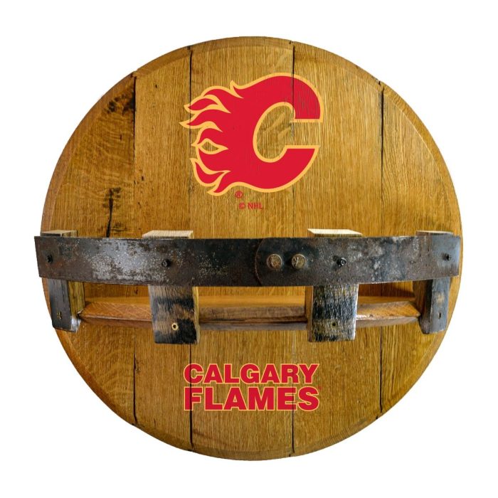 Calgary Flames Oak Bar Shelf - Image 2