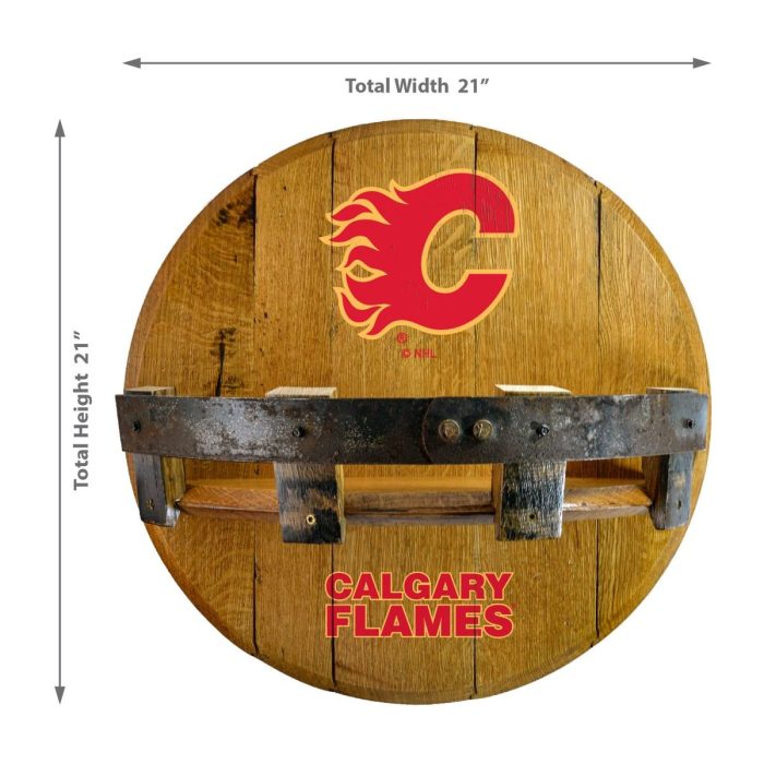 Calgary Flames Oak Bar Shelf - Image 3