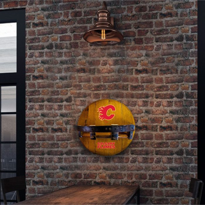 Calgary Flames Oak Bar Shelf - Image 4