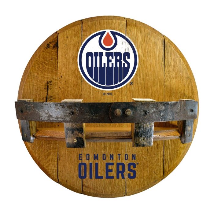 Edmonton Oilers Oak Bar Shelf - Image 2