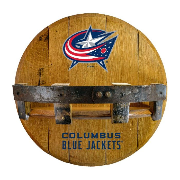 Colombus Blue Jackets Oak Bar Shelf - Image 2