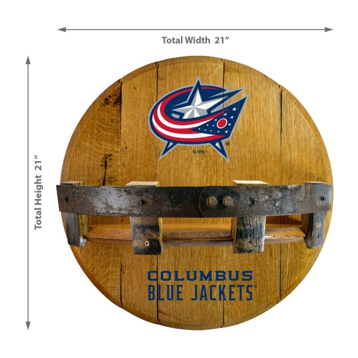 Colombus Blue Jackets Oak Bar Shelf - Image 3