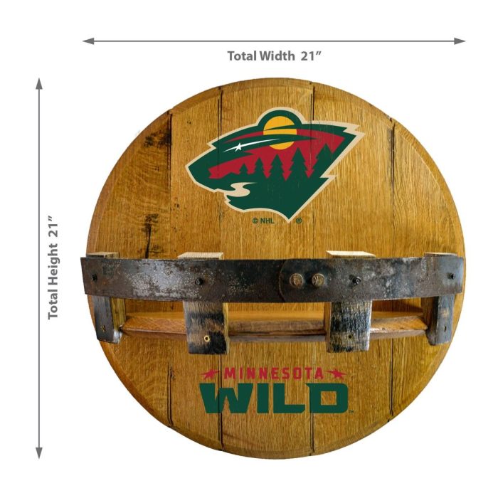 Minnesota Wild Oak Bar Shelf - Image 3