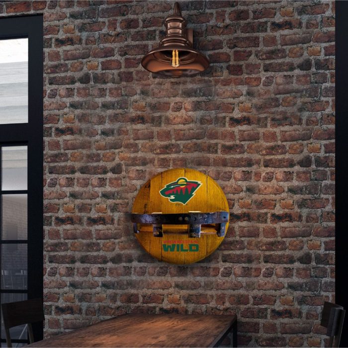 Minnesota Wild Oak Bar Shelf - Image 4