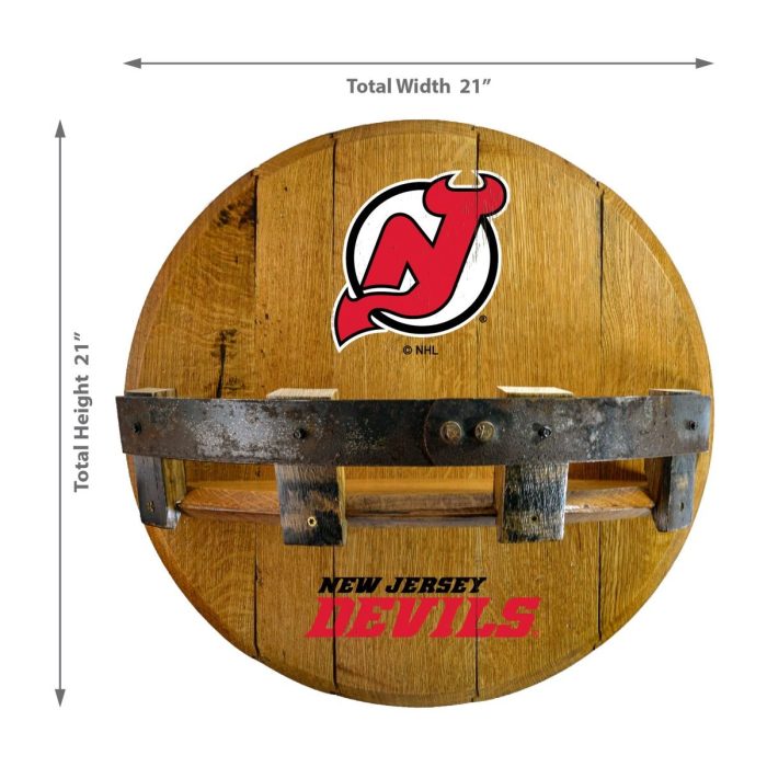 New Jersey Devils Oak Bar Shelf - Image 3