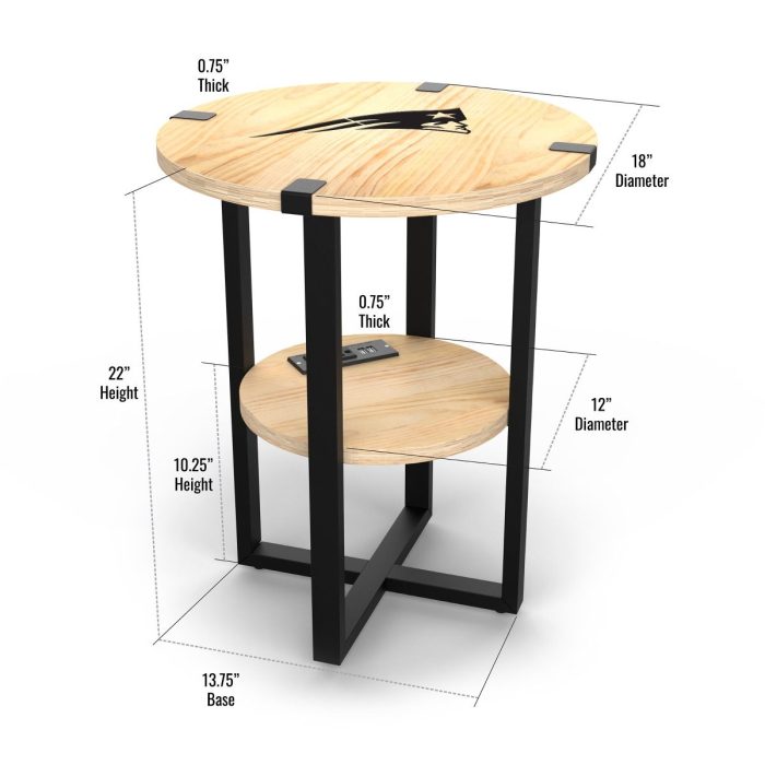 New England Patriots Side table with Charger - Image 5