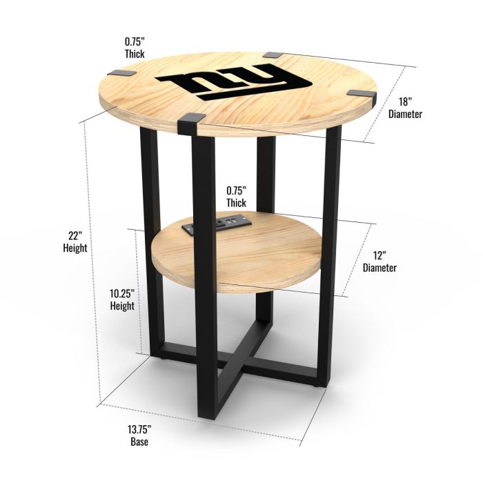 New York Giants Side table with Charger - Image 4