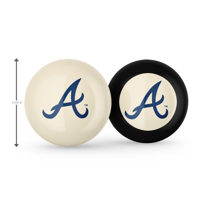 Atlanta Braves Logo Cue Ball & 8 Ball - Image 3