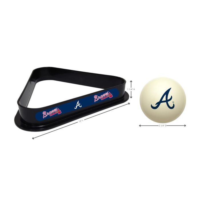 Atlanta Braves Cue Ball & Ball Rack - Image 2