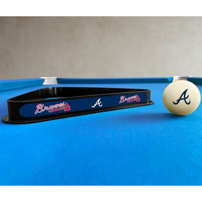 Atlanta Braves Cue Ball & Ball Rack - Image 3