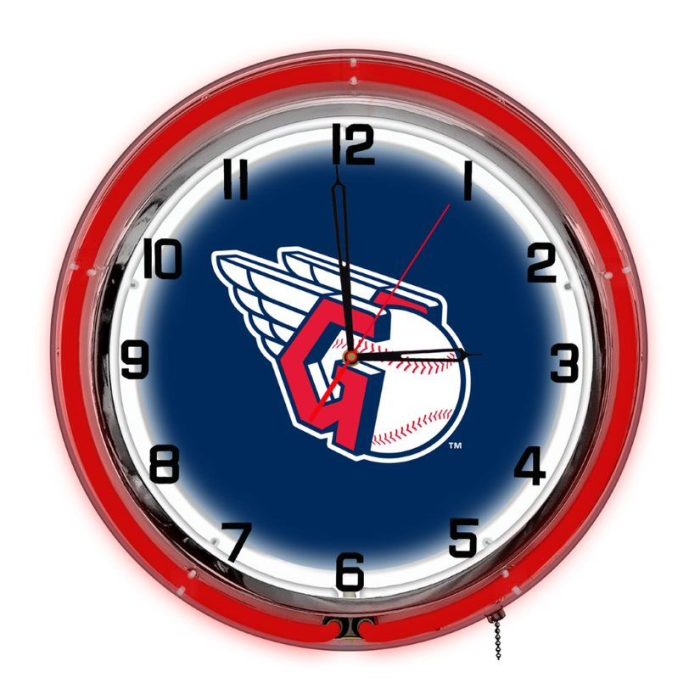 Cleveland Guardians 14 inch Neon Clock - Image 3