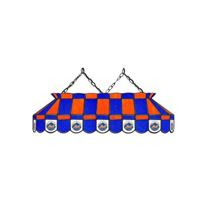 New York Mets 40 inch Stained Glass Pool Table Lamp - Image 2