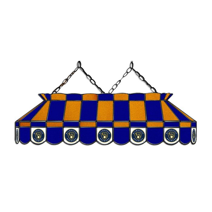 Milwaukee Brewers 40 inch Stained Glass Pool Table Lamp - Image 2