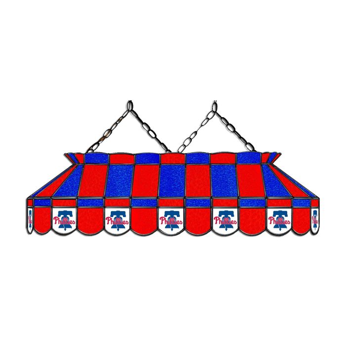 Philadelphia Phillies 40 inch Stained Glass Pool Table Lamp - Image 2