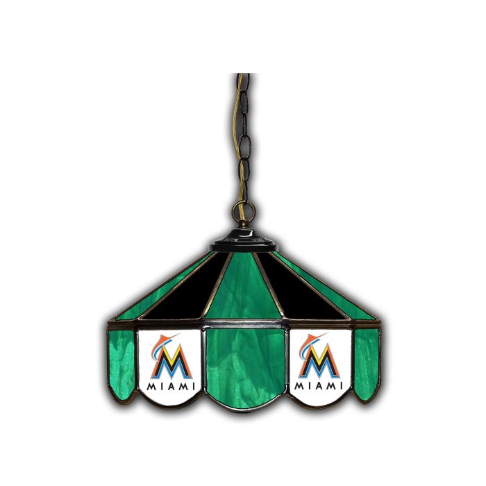 Miami Marlins 14 inch Stained Glass Pub Light - Image 2