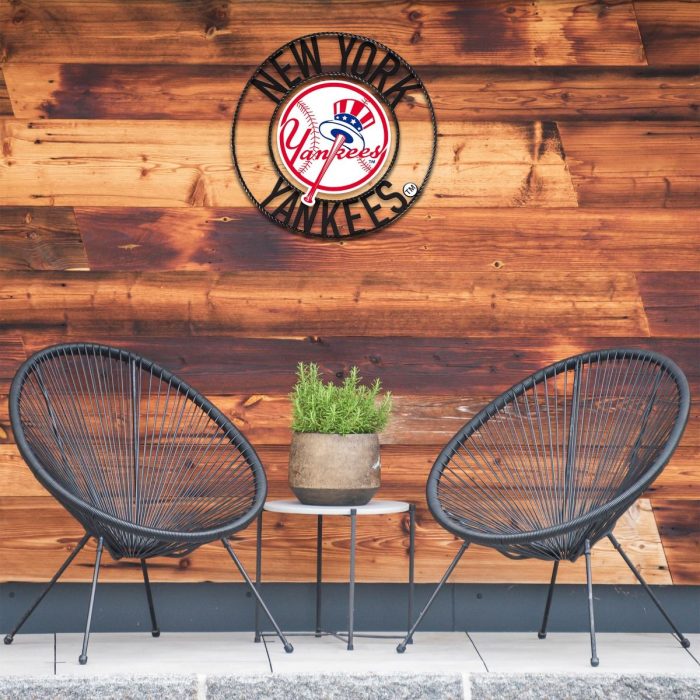 New York Yankees 24 inch Wrought Iron Wall Art - Image 4