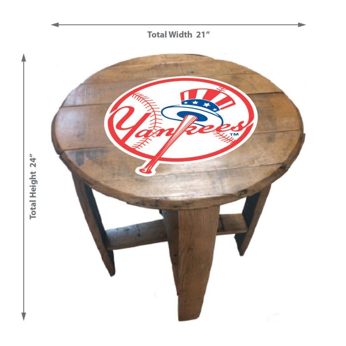 New York Yankees Oak Barrel Table - Image 2