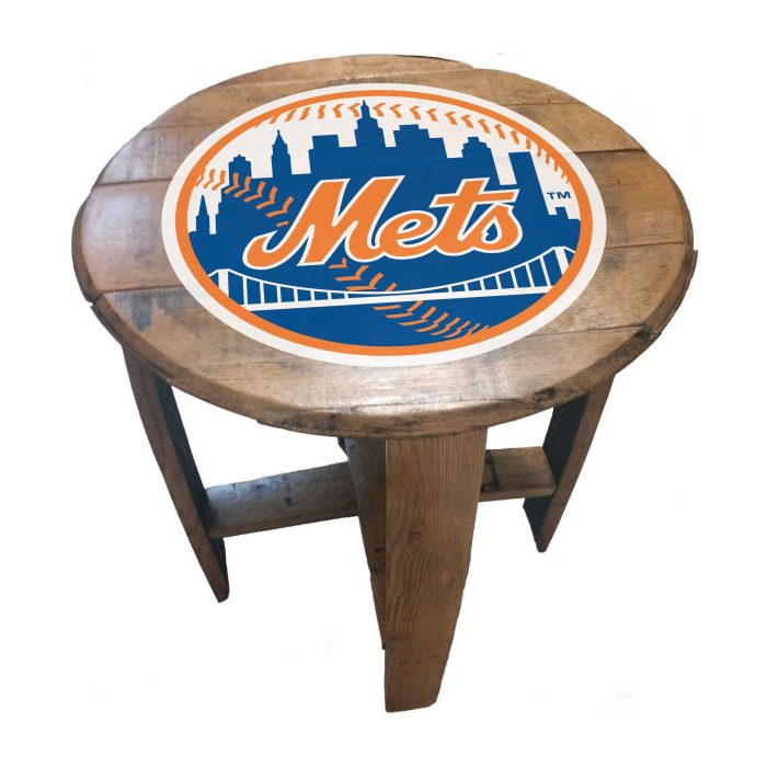New York Mets Oak Barrel Table - Image 2