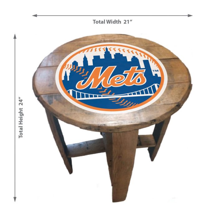 New York Mets Oak Barrel Table - Image 3