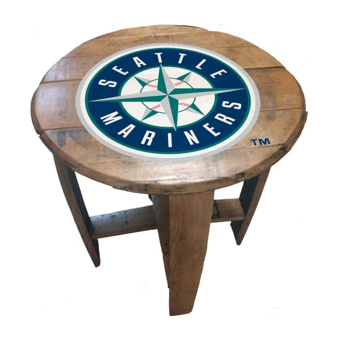 Seattle Mariners Oak Barrel Table - Image 2