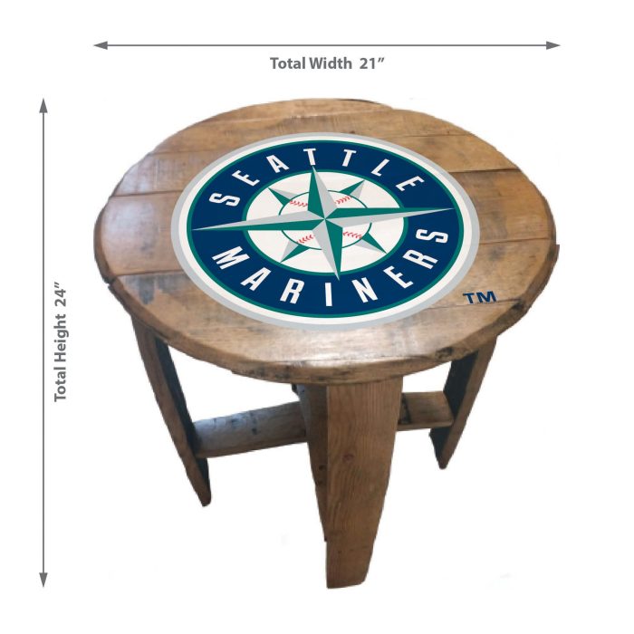 Seattle Mariners Oak Barrel Table - Image 3