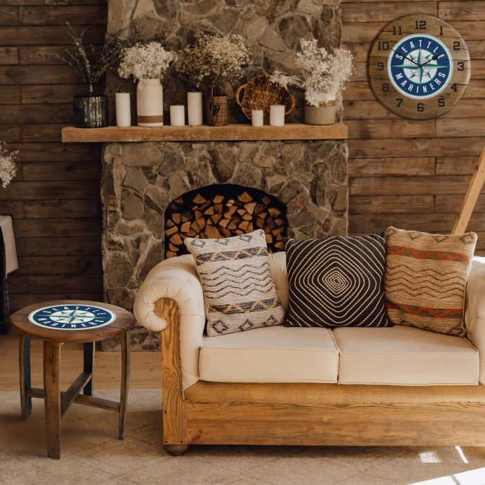 Seattle Mariners Oak Barrel Table - Image 4