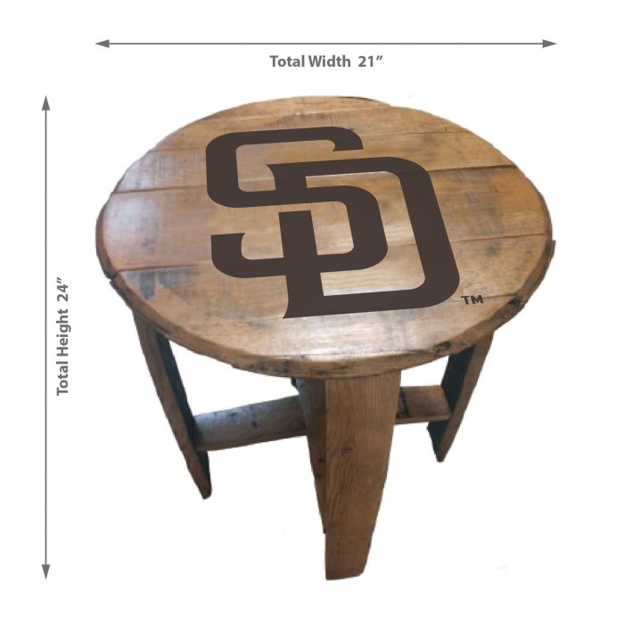 San Diego Padres Oak Barrel Table - Image 3