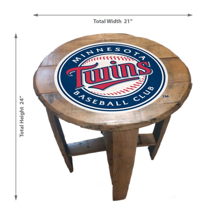 Minnesota Twins Oak Barrel Table - Image 4