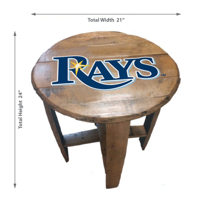Tampa Bay Rays Oak Barrel Table - Image 3
