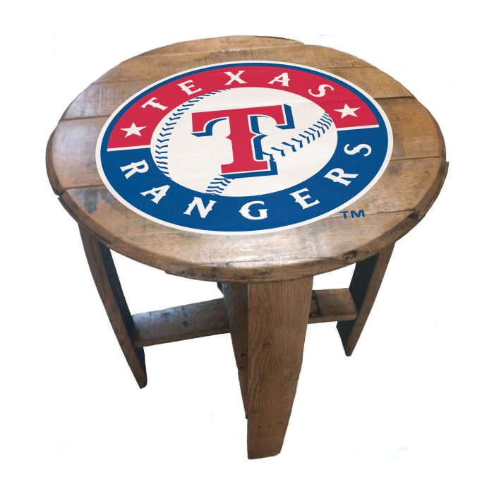 Texas Rangers Oak Barrel Table - Image 2