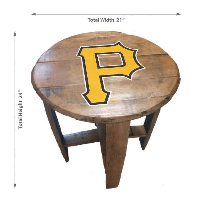 Pittsburgh Pirates Oak Barrel Table - Image 3