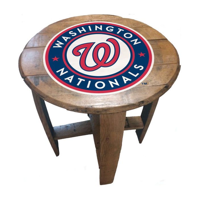 Washington Nationals Oak Barrel Table - Image 2