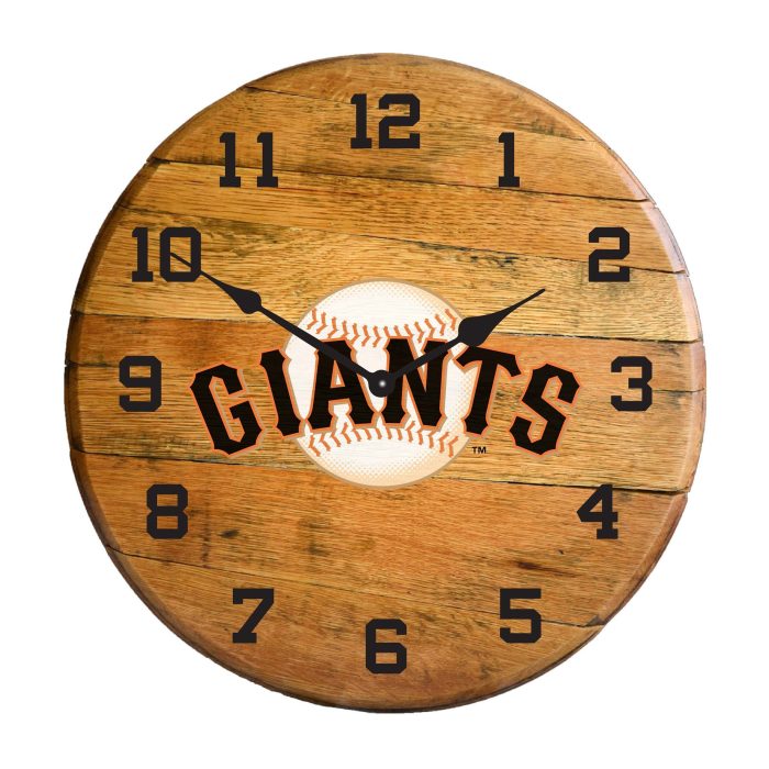 San Francisco Giants Oak Barrel Clock - Image 3
