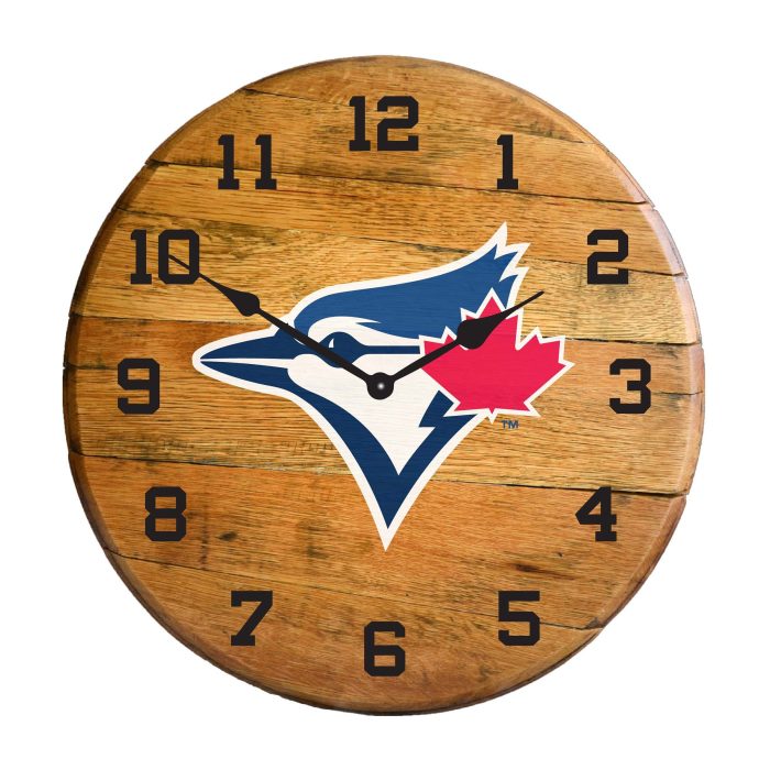 Toronto Blue Jays Oak Barrel Clock - Image 2