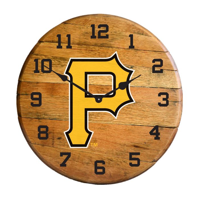 Pittsburgh Pirates Oak Barrel Clock - Image 2
