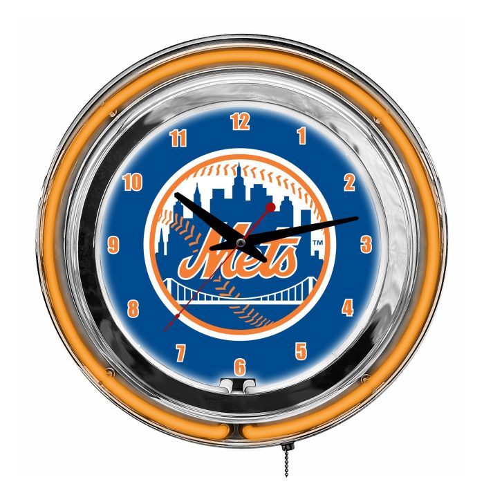 New York Mets 14 inch Neon Clock - Image 2