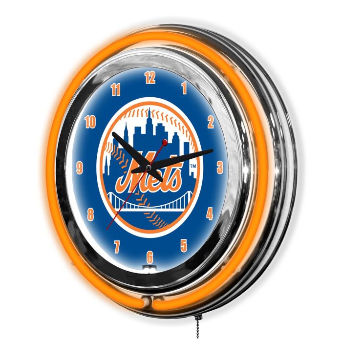 New York Mets 14 inch Neon Clock - Image 3