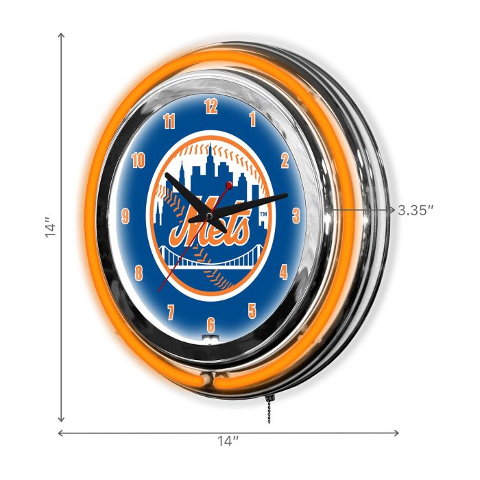 New York Mets 14 inch Neon Clock - Image 4