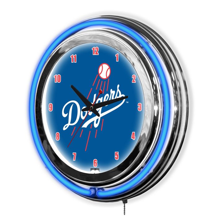Los Angeles Dodgers 14 inch Neon Clock - Image 3