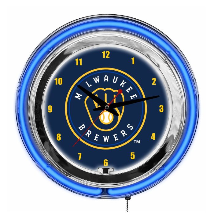 Milwaukee Brewers 14 inch Neon Clock - Image 2